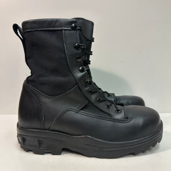 VERY GOOD Altama Wrath 8" Steel Toe Tactical Combat Boots Triple Black Leather 7 - Picture 2 of 15